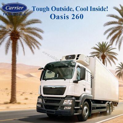 Холодильная установка Carrier Transicold Oasis 260 доступна для рефрижераторных фургонов длиной 5-6 метров, подходит для температуры окружающей среды 50 градусов, хорошая цена